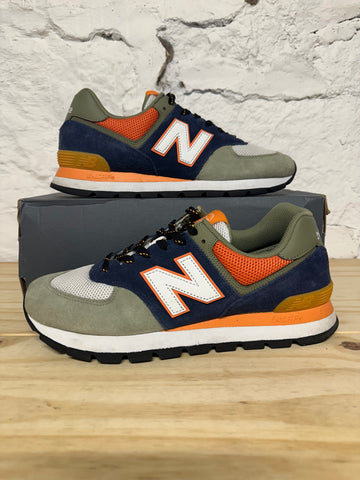 New Balance 574 Blue Green Orange Sz 11