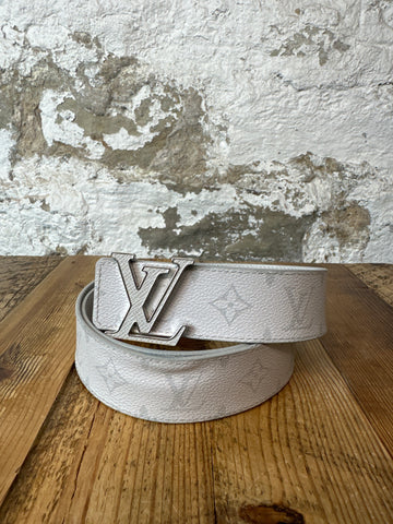 Louis Vuitton White Gray Monogram Belt Sz (100/40)