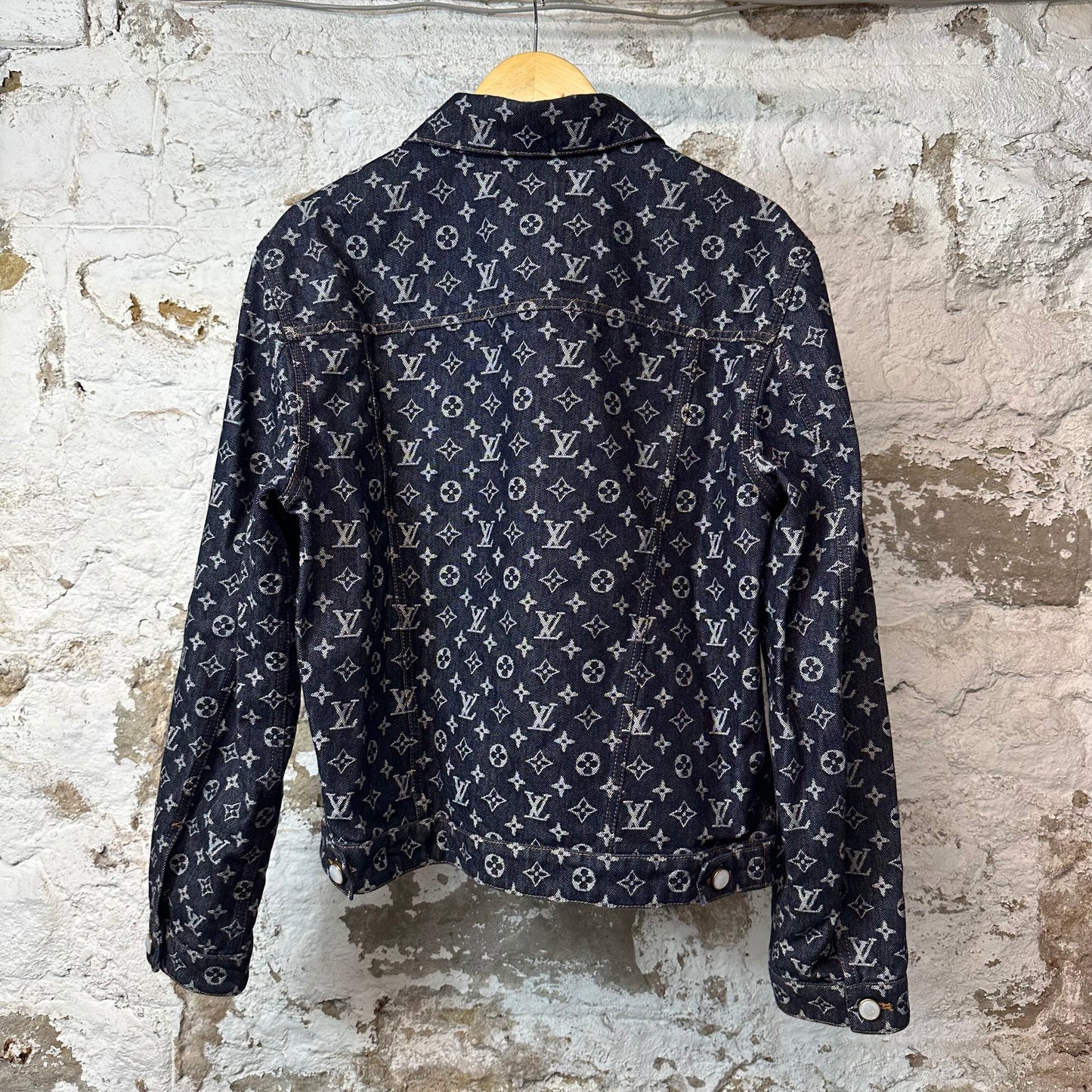 Louis Vuitton Dark Blue Monogram Denim Jacket Sz S (46)