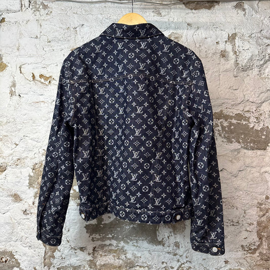 Louis Vuitton Dark Blue Monogram Denim Jacket Sz S (46)