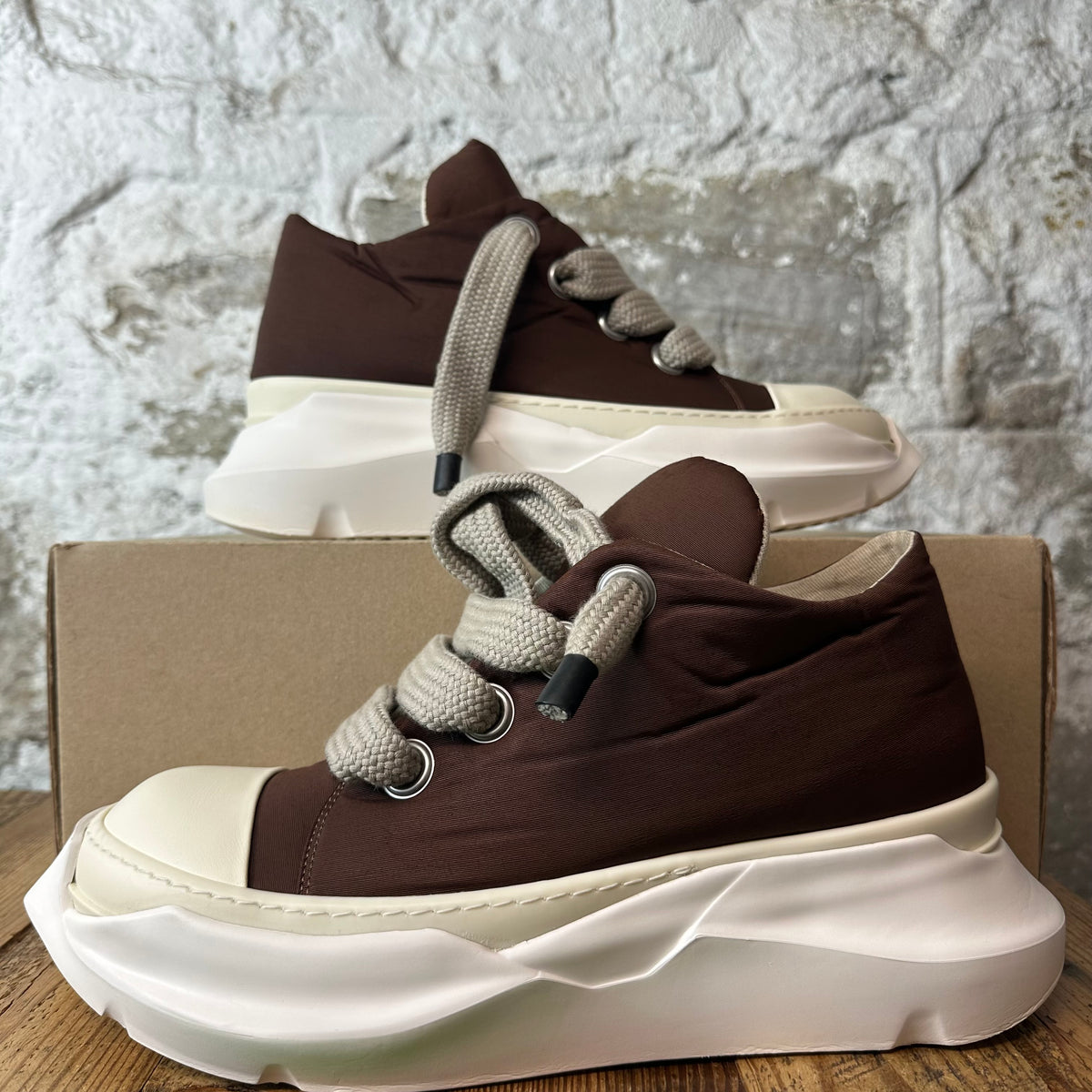 Rick Owens Jumbo Lace Abstract Terra Milk Sneaker Sz 12 (45)