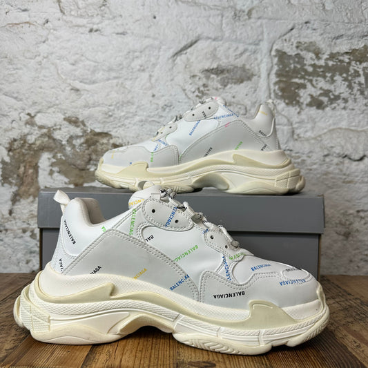 Balenciaga Triple S Multicolor Spell White Cream Sneaker Sz 11 (44)