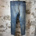 Amiri Plain Blue Distressed Denim Jeans Sz 40