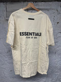 Essentials Cream Back Spell-Out T-Shirt Sz L