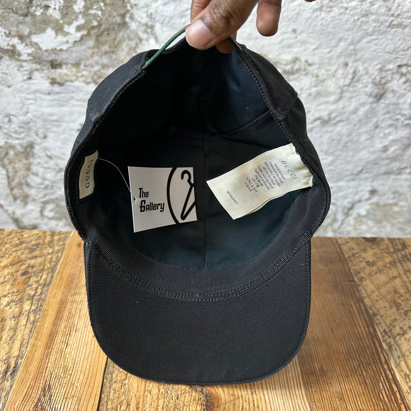 Gucci Small Green GG Logo Black Hat Sz XL