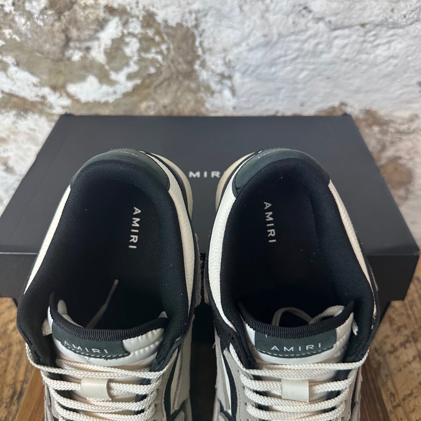 Amiri Grey Skeleton Black Cream Suede Sneaker Sz 9 (42)