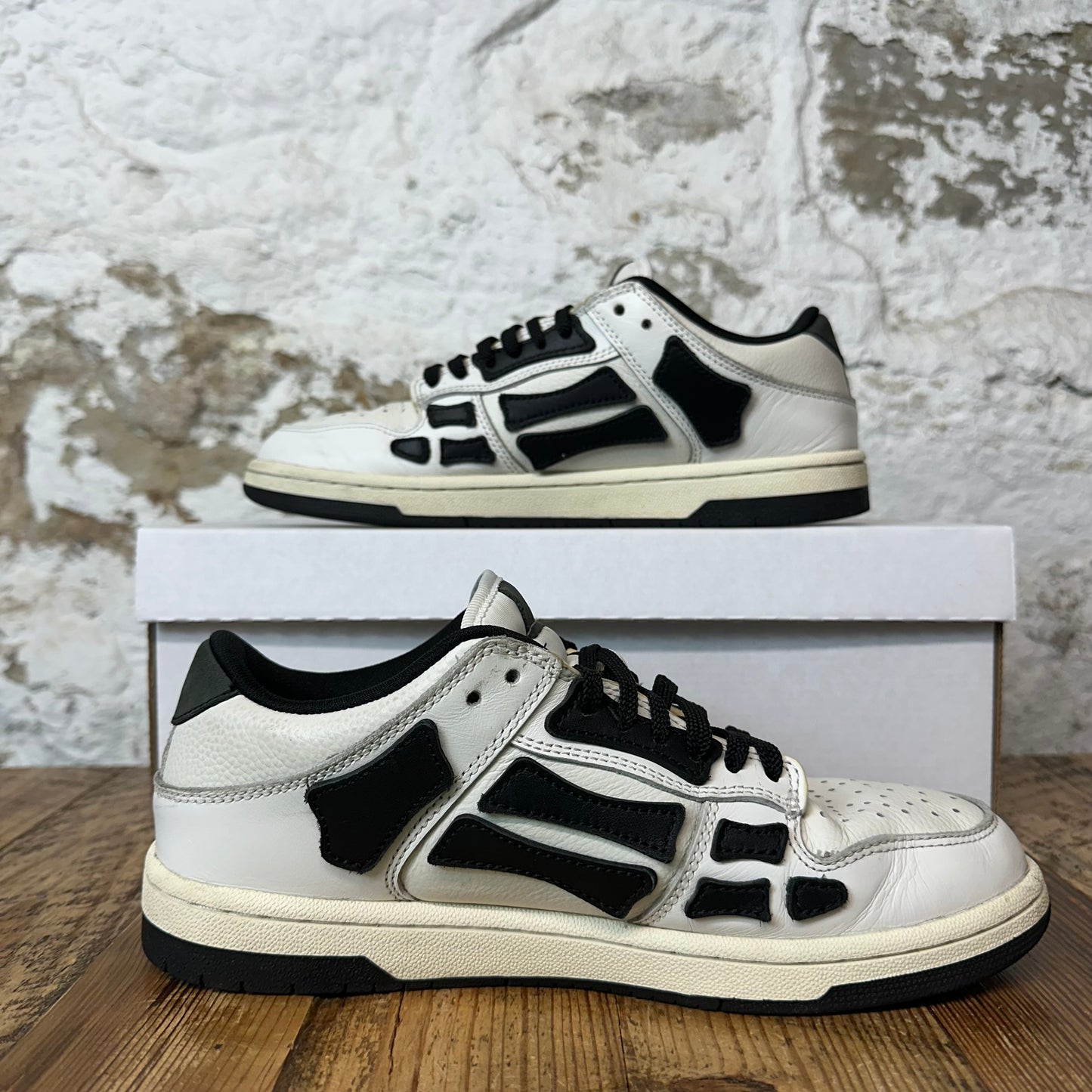 Amiri Black Skeleton White Cream Sneaker Sz 6.5 (39)
