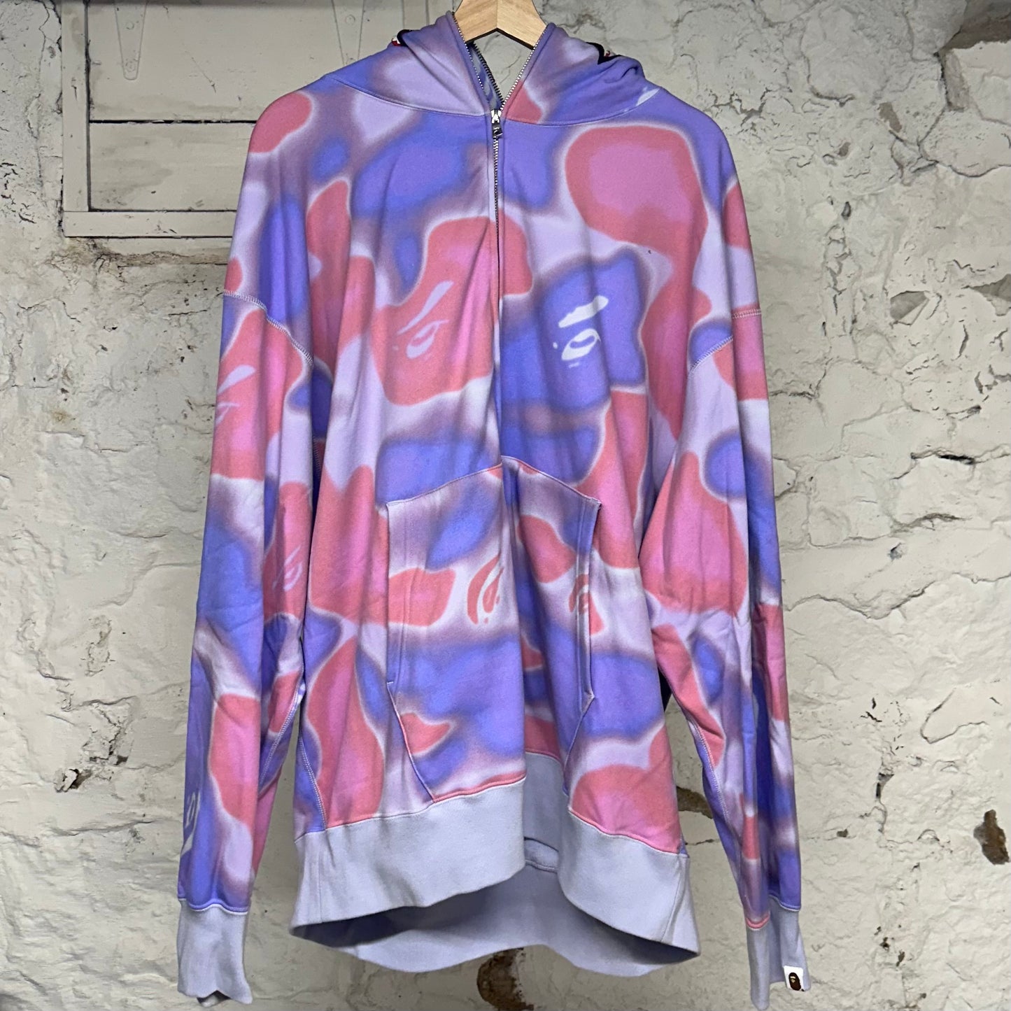 Bape Pink Purple Camo Shark Hoodie Sz XXL