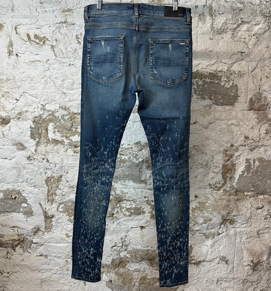 Amiri Plain Dark Blue Shotgun Denim Jeans Sz 32