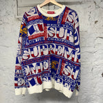 Supreme Best Team Champions White Red Sweater Sz L