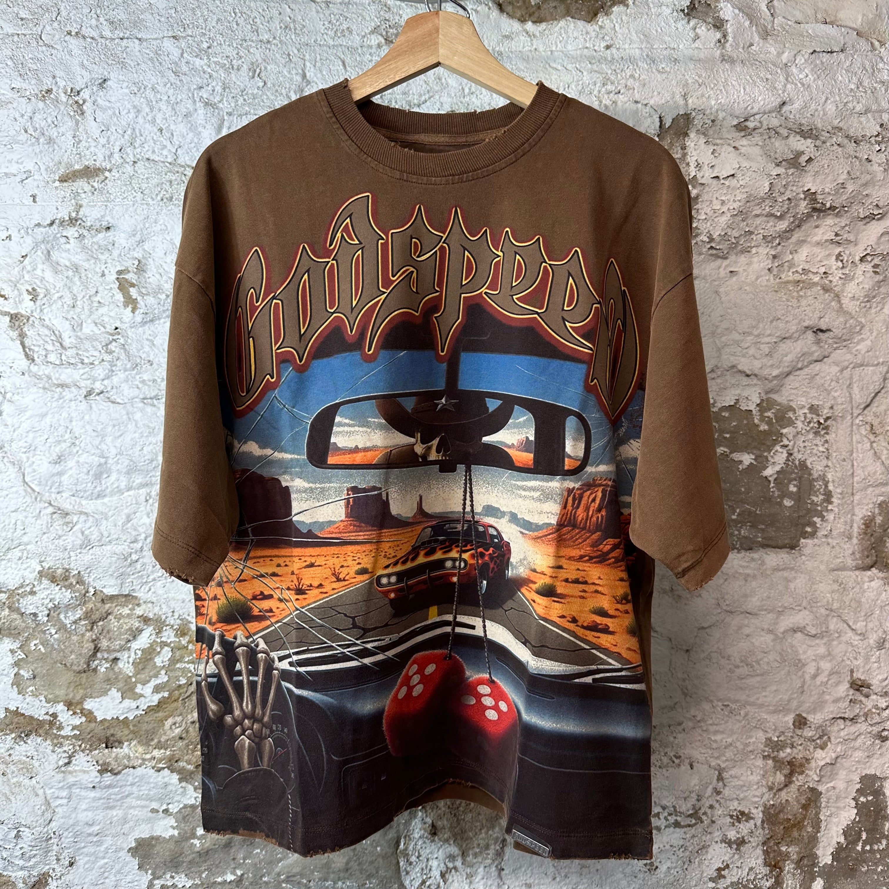 Godspeed On The Run Brown T-Shirt NEW