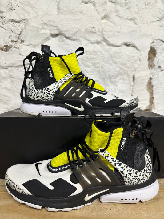 Nike Air Presto Mid Acronym Dynamic Yellow Sz 10