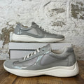 Prada Americas Cup Grey Patent White Sneaker Sz 13