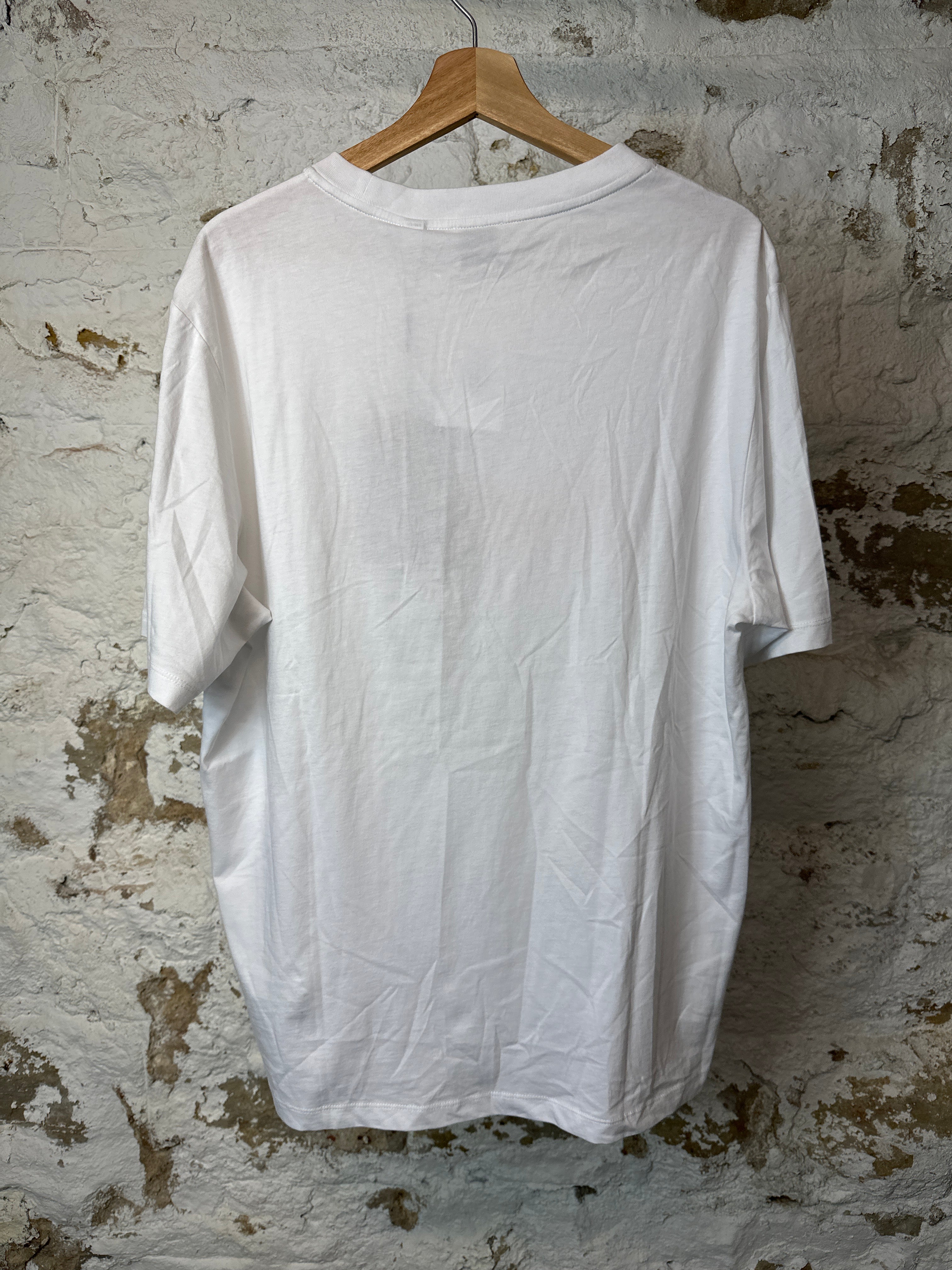 Burberry Orange Embroidered Spell White T-Shirt Sz M – The Gallery