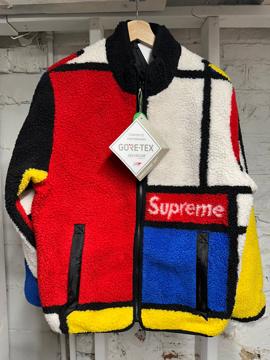 Supreme Reversible Colorblocked Fleece Jacket Sz M DS