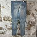 Amiri MX2 Multicolor Flannel Blue Denim Jeans Sz 36