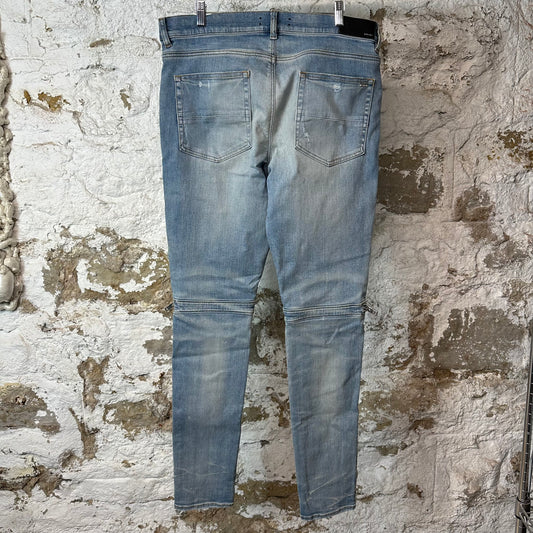 Amiri MX2 Multicolor Flannel Blue Denim Jeans Sz 36