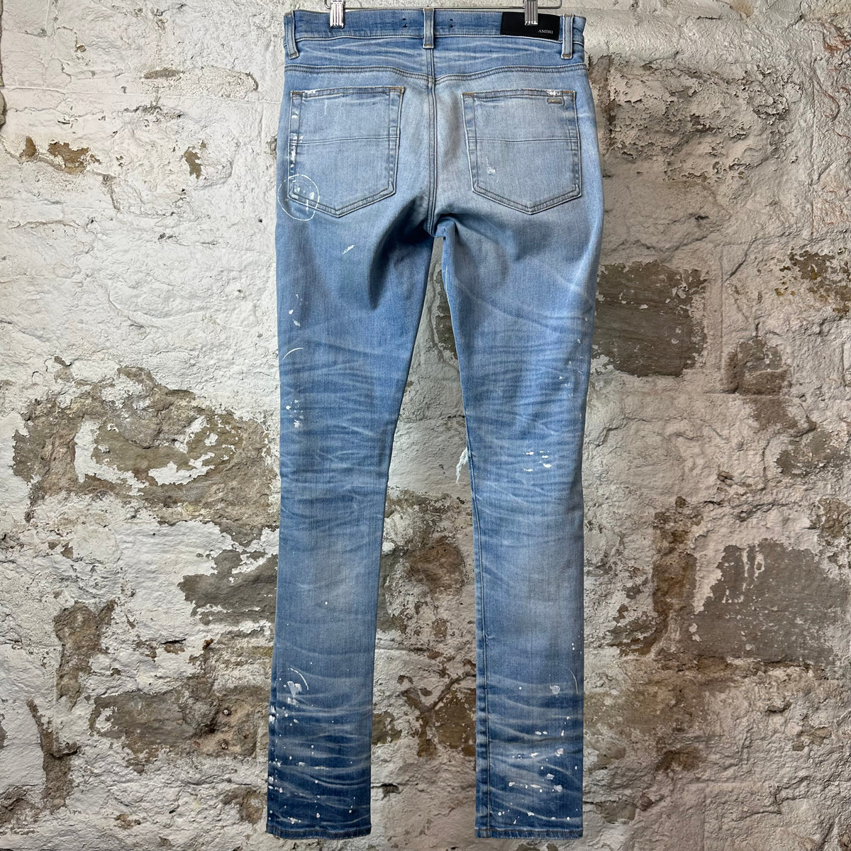 Amiri MX1 Light Denim Patch Blue Denim Jeans Sz 30
