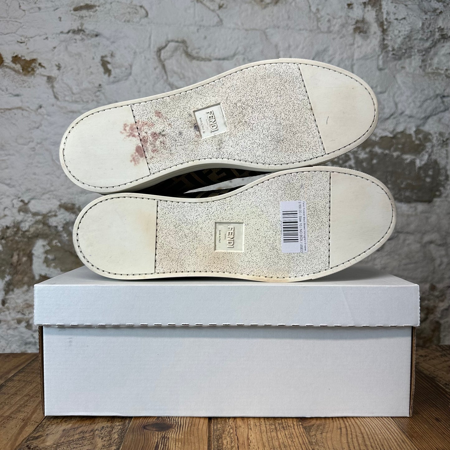 Fendi Forever Black Brown Monogram Sneaker Sz 10