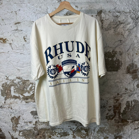 Rhude International Sailing Cream T-Shirt Sz XXL DS