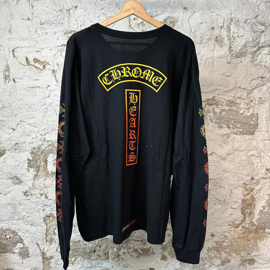 Chrome Hearts Gradient T Logo L/s Black Sz XL (Bleach Stains)