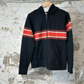 Dior Stripe Flower Zip Up Hoodie Black Sz S