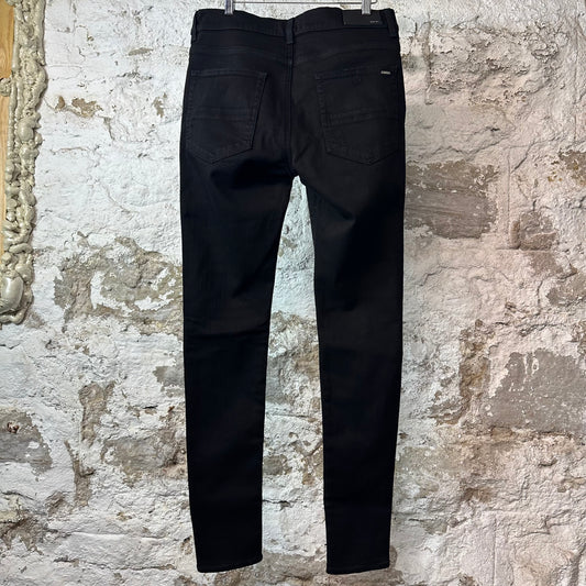 Amiri MX1 Brown Suede Black Denim Jeans Sz 34