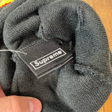 Supreme Yellow Spellout Script Beanie Black DS