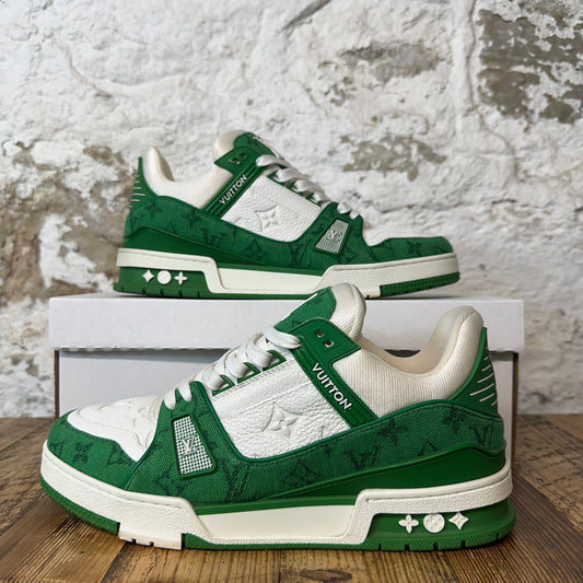 Louis Vuitton Green White Trainer Sneaker Sz 9 (7.5LV)