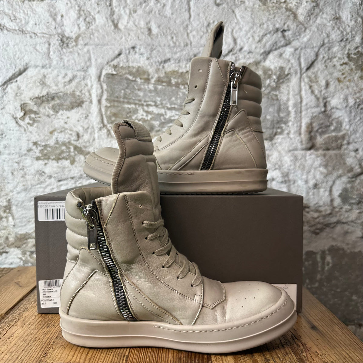 Rick Owens Geobasket Pearl Sneaker Sz 5.5 (37.5)