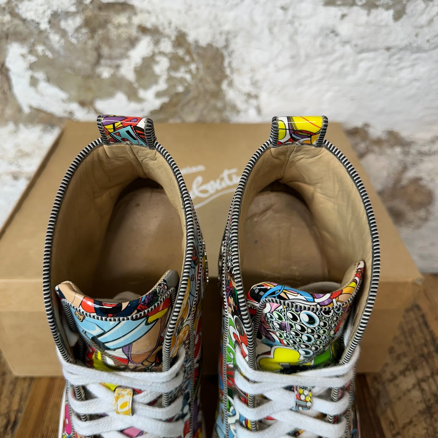 Christian Louboutin High Multicolor Pattern Sneaker Sz 9 (42)