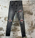 Amiri MX1 Red Suede Grey Denim Jeans Sz 30 DS