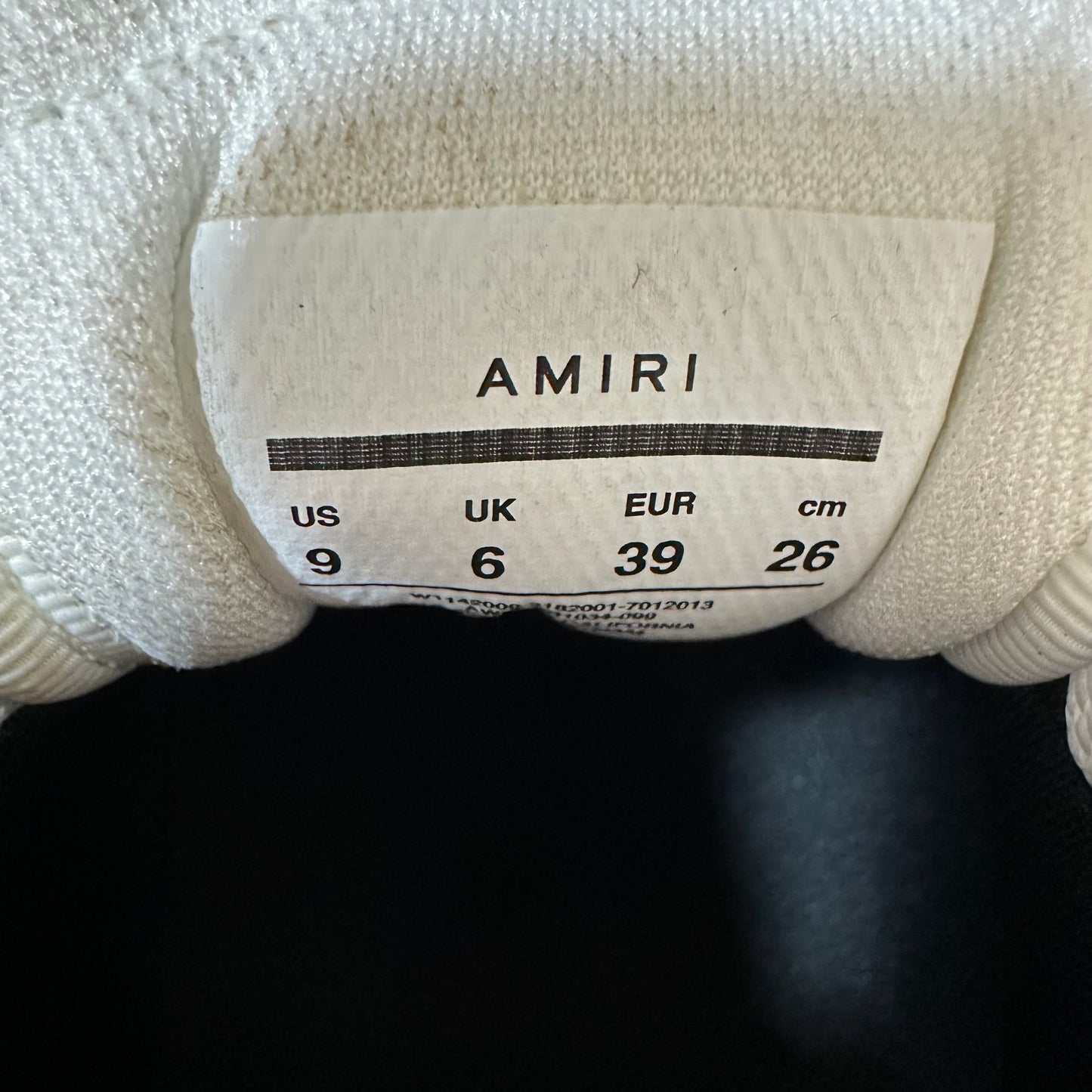 Amiri Black Skeleton White Black Sneaker Sz 6.5 (39)