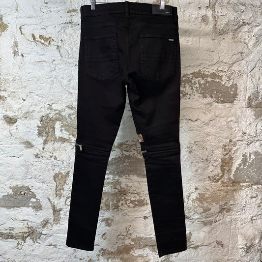Amiri MX2 Green Brown Patch Black Denim Jeans Sz 31