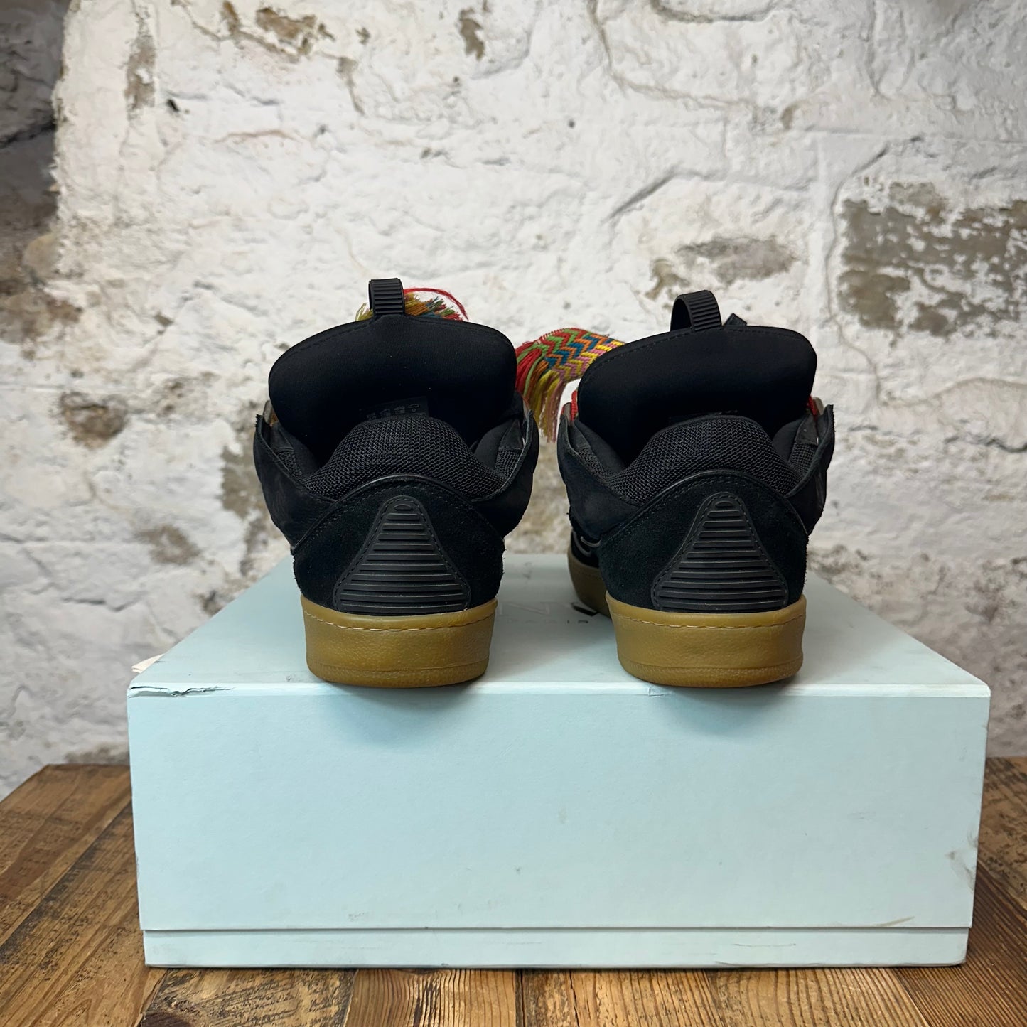 Lanvin Curb Multicolor Lace Black Gum Sneaker Sz 9 (42)