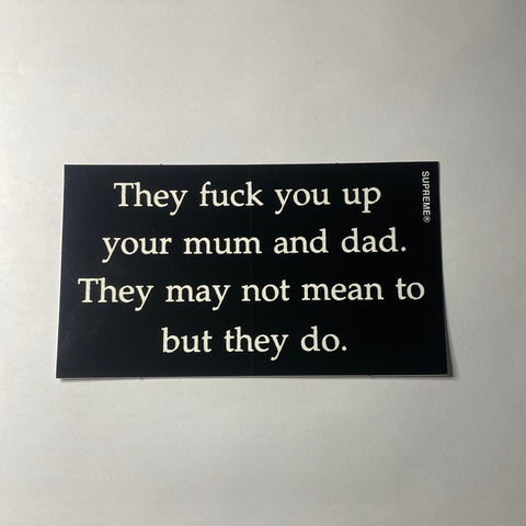 Supreme Mum and Dad Sticker