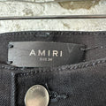 Amiri MX1 Brown Suede Black Denim Jeans Sz 34