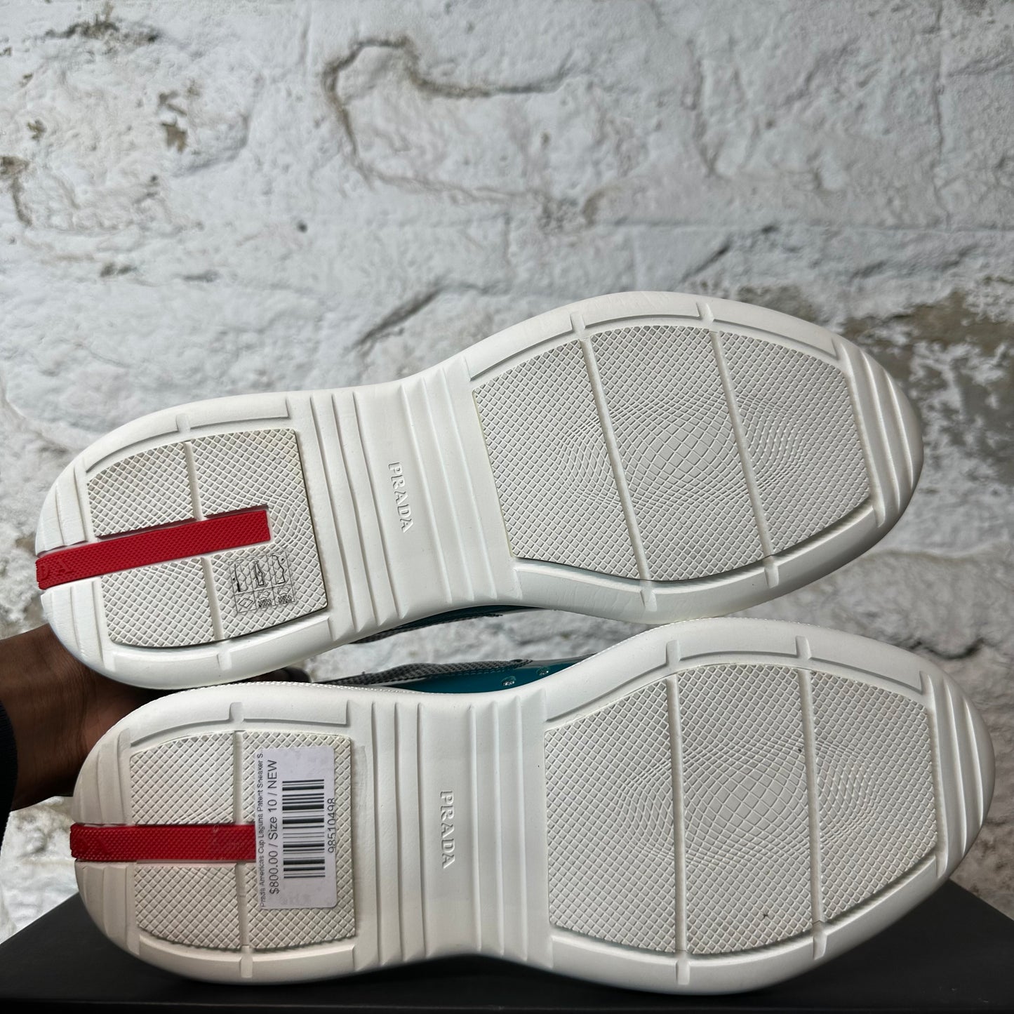 Prada Americas Cup Laguna Patent Sneaker Sz 10 DS