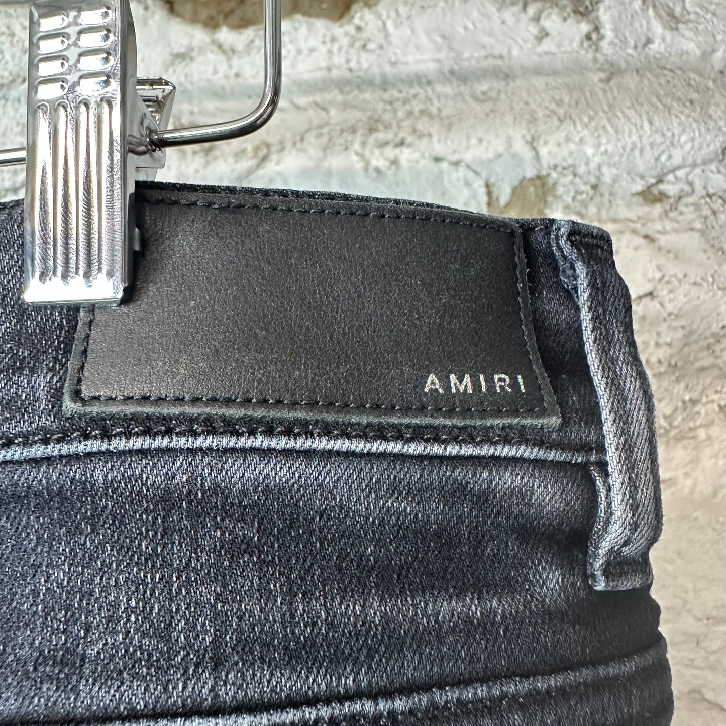 Amiri Distressed Faded Black Denim Jeans Sz 36