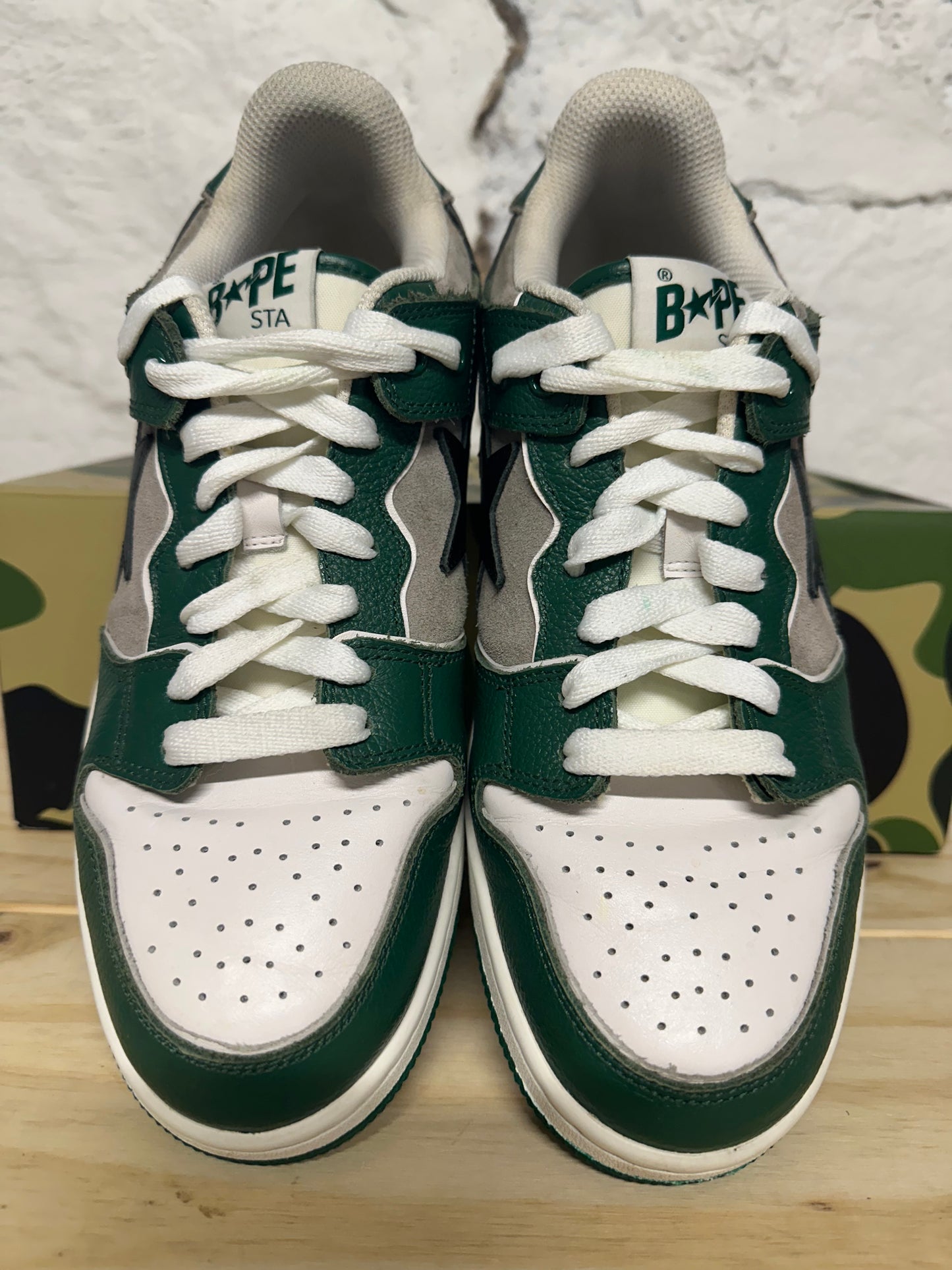 A Bathing Ape Bape SK8 Sta Green Grey Sz 9.5