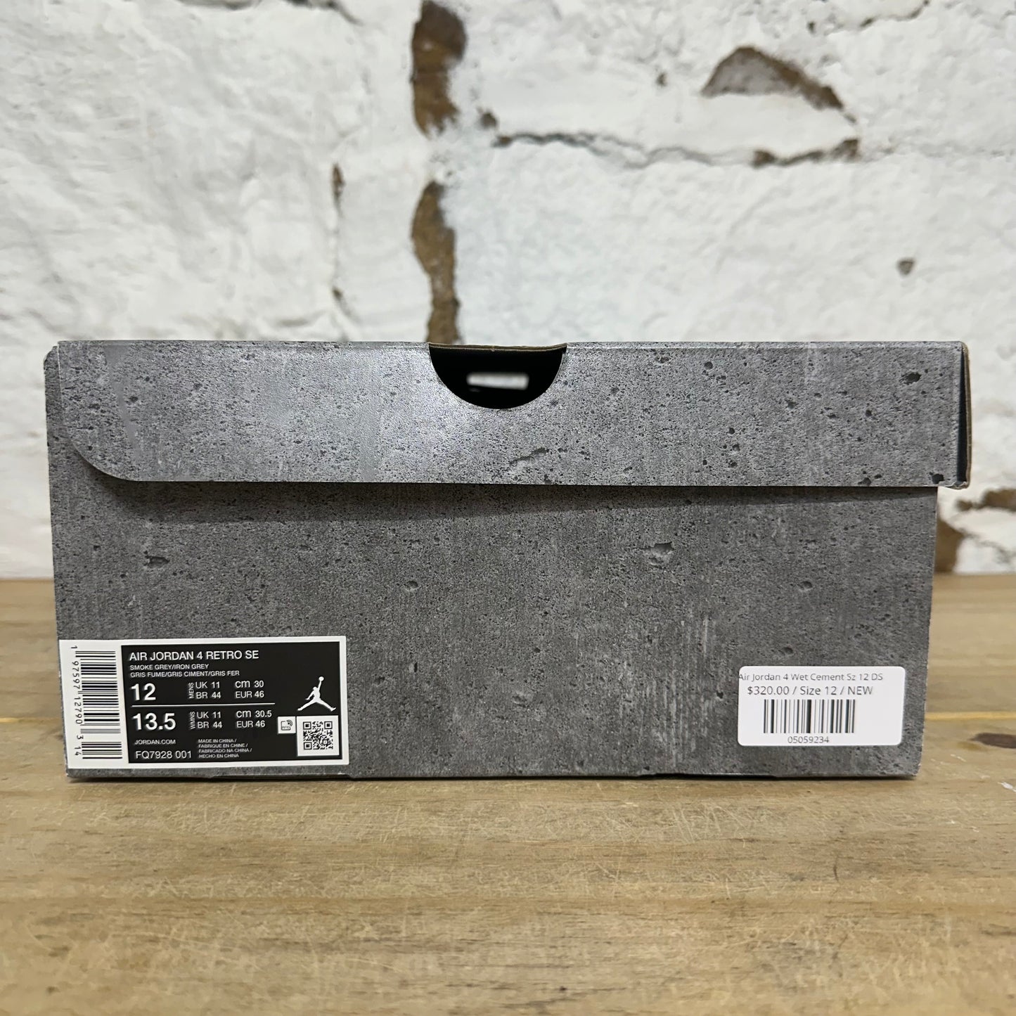 Air Jordan 4 Wet Cement Sz 12 DS