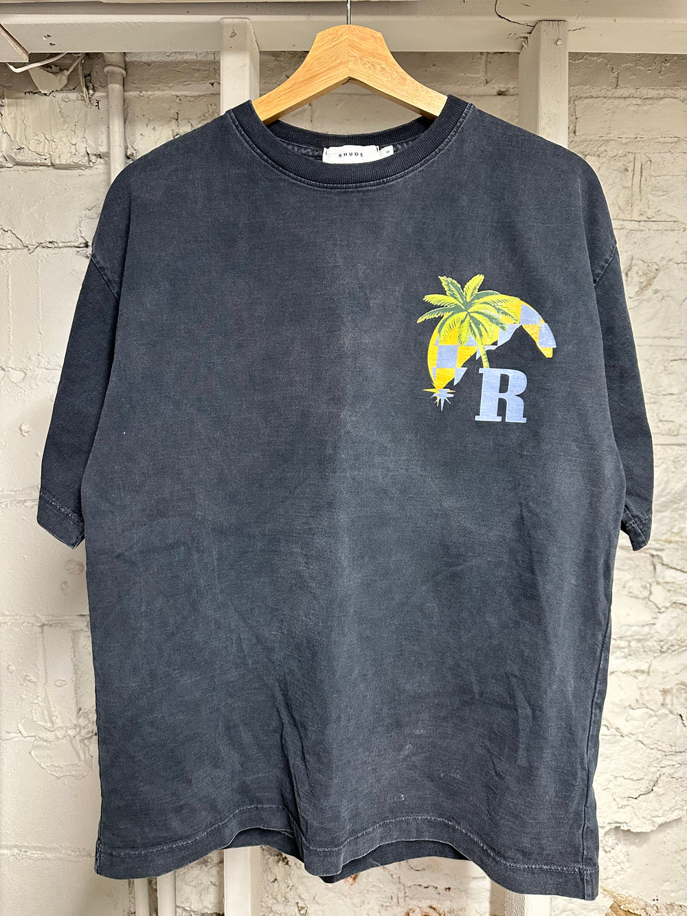Rhude Palm Tree Black T-Shirt Sz XS