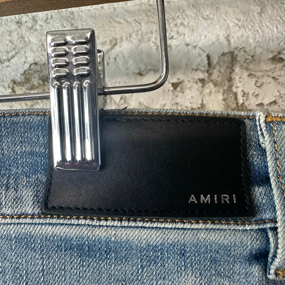 Amiri MX1 Black Paisley Blue Denim Jeans Sz 33