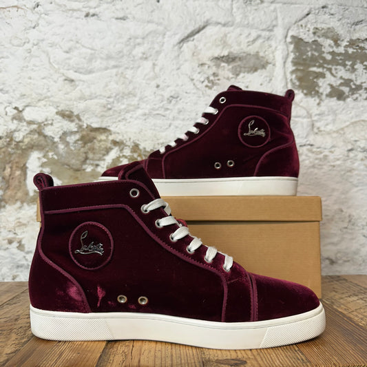 Christian Louboutin High Maroon Velour Sneaker Sz 9 (42)
