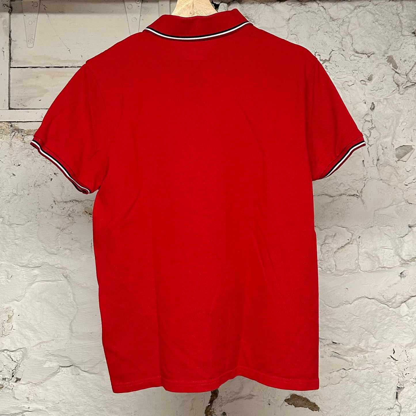 Moncler Small Logo Red Polo Sz L