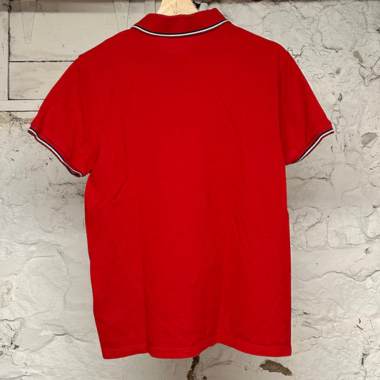 Moncler Small Logo Red Polo Sz L