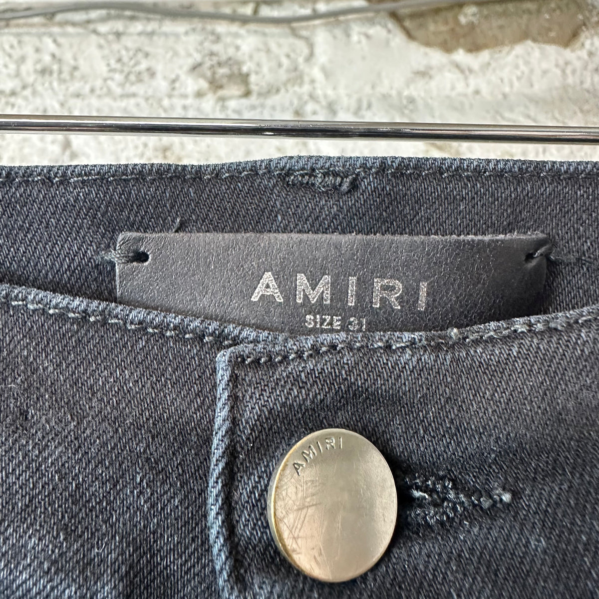 Amiri MX1 Cracked Pink Black Denim Jeans Sz 31