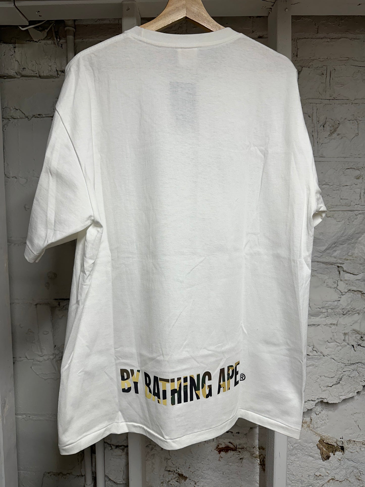Bape Reflective Logo White T-Shirt Sz 2XL