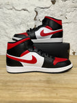 Air Jordan 1 Mid White Black Red Sz 11.5 DS