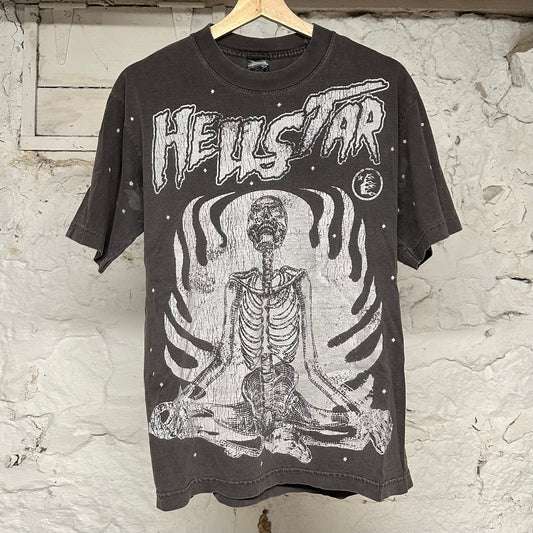 Hellstar Skeleton Grey T-Shirt Sz S